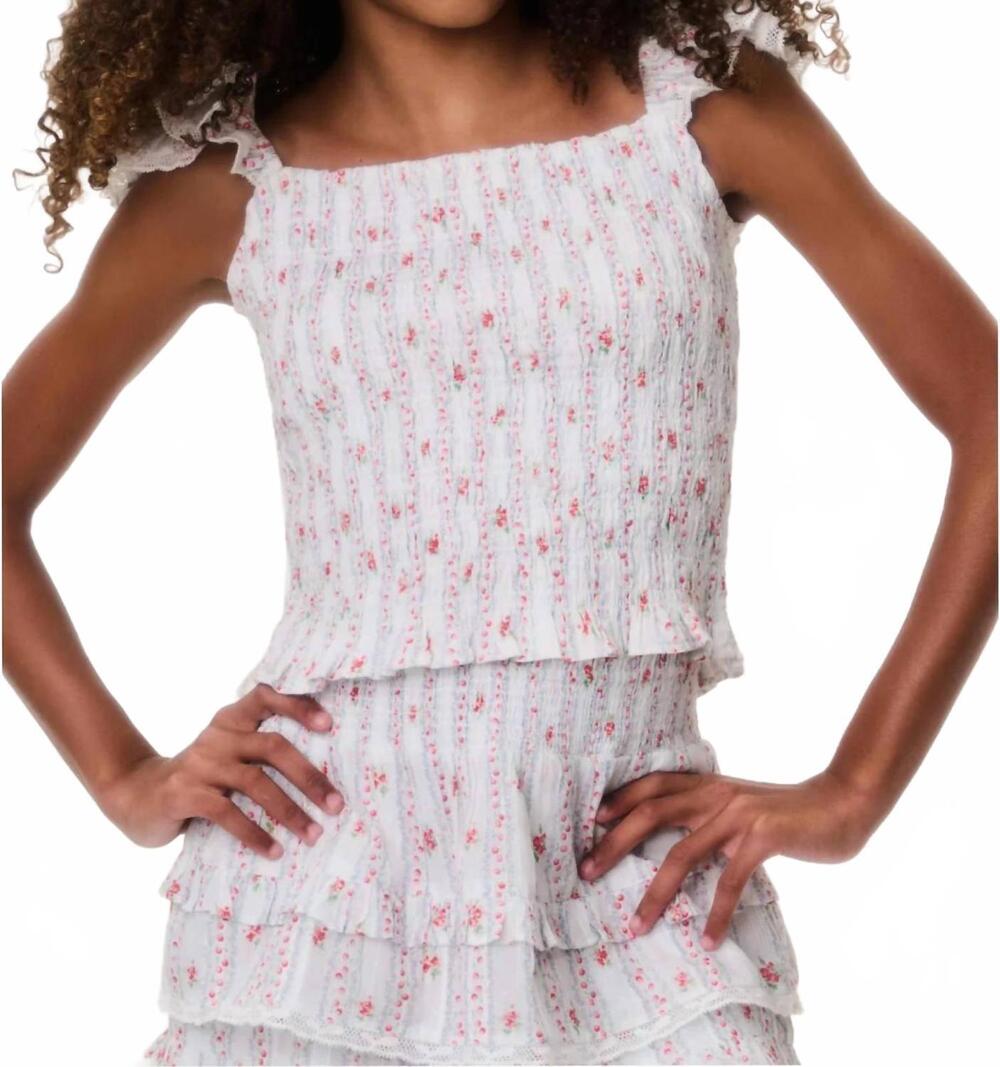 NEW LOVESHACKFANCY tween caspia top in red